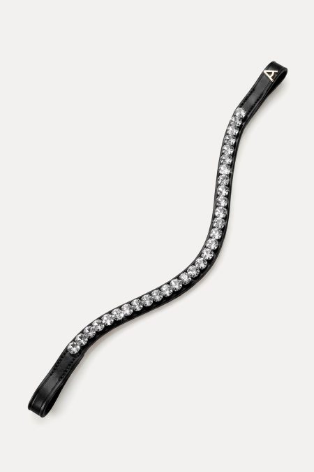 Amiko Browband Crystal Diamond Bent, Black